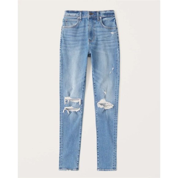 Abercrombie & Fitch High Rise Super Skinny Jeans size 14 L 32" Waist - Picture 1 of 9